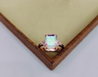 Mystic Opal Engagement Ring in 925 Sterling Silver, Multi Fire Mystic Stone Ring, Handmade Mystic Opal Ring, Mystic Opal Ring, Wedding Ring