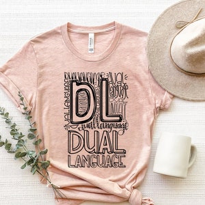 Dual Language Teacher Shirt: Typography Back To School Tee
