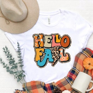 Hello Fall Shirt: Thanksgiving Autumn Graphic Tee