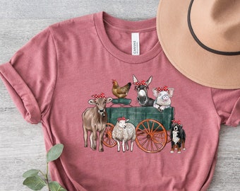 Farm Animal Truck T-Shirt, Mom T-Shirt, Support Farmer Shirt