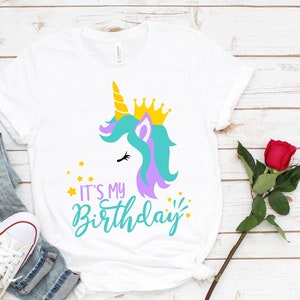 Birthday Girl Unicorn Shirt: Girls Birthday Party Tee