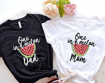 One in a Melon Mom Shirt: Watermelon Birthday