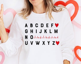 Nurse Alphabet Heartbeat Shirt - Nursing School Tee