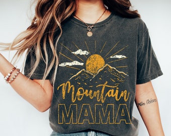 Custom Mountain Mama Shirt: 70s Style Camping Tee