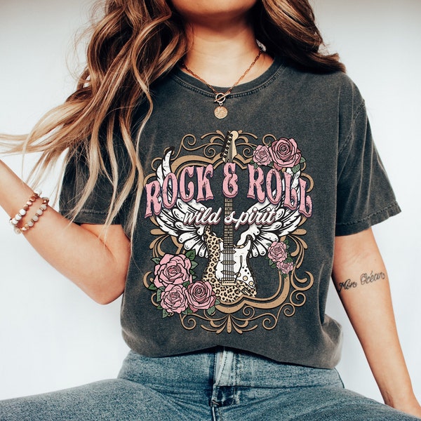 Custom Rock n Roll Tee,Vintage Style Rock and Roll shirt, Guitar shirt, Rock & Roll t-shirt, Music lover tee, Songwriter t-shirt, Lets Rock