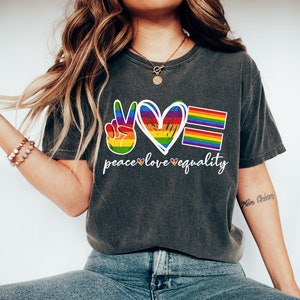 Peace Love Equality Shirt, Equality Shirt, Pride Rainbow Shirt, LGBTQ Shirt, Pride Month Gift, Pride Gift Shirt,LGBTQ Ally Shirt, Pride tee