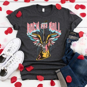 Custom Vintage Style Rock and Roll shirt,Rock & Roll t-shirt,Music lover tee,Guitar shirt,Songwriter t-shirt ,Womens Rock n Roll,Rock n Rol