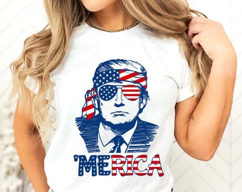Trump 'Merica 4th of July Shirt: Patriotic Tee