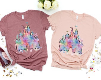 Watercolor castle Shirt, Princess castle shirt, Vacation shirt, Magical Castle Shirt, Wizard castle Shirt, Orlando Shirt, Matching Family