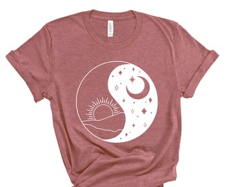 Sun and Moon Yin Yang Shirt: Mystical Boho Tee
