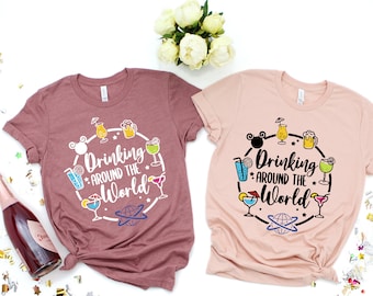 Drinking Around The World Shirt: Epcot Vacation Tee
