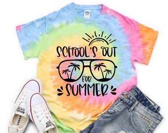 School’s Out for Summer Tie dye Shirt, Summer Vacation Shirt, Summer Tie dye Teacher Shirt,Teacher Vacation,Summer Teacher,Teacher Gifts