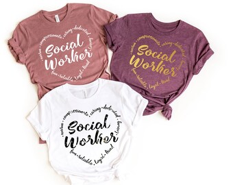 Social Worker Heart T-Shirt: Caring, Dedicated, Compassionate