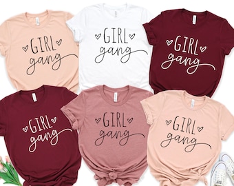 Girl Gang Shirts: Bachelorette Party, Birthday Party Cotton Tees