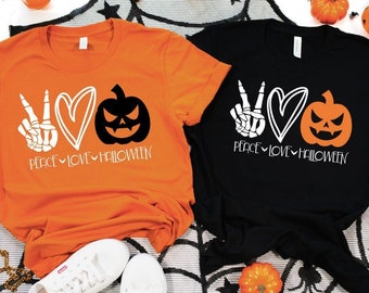 Peace Love Pumpkin Halloween Shirt