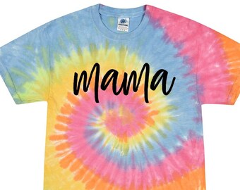 Handmade Mama Tie-Dye T-Shirt: Mom Life Shirt