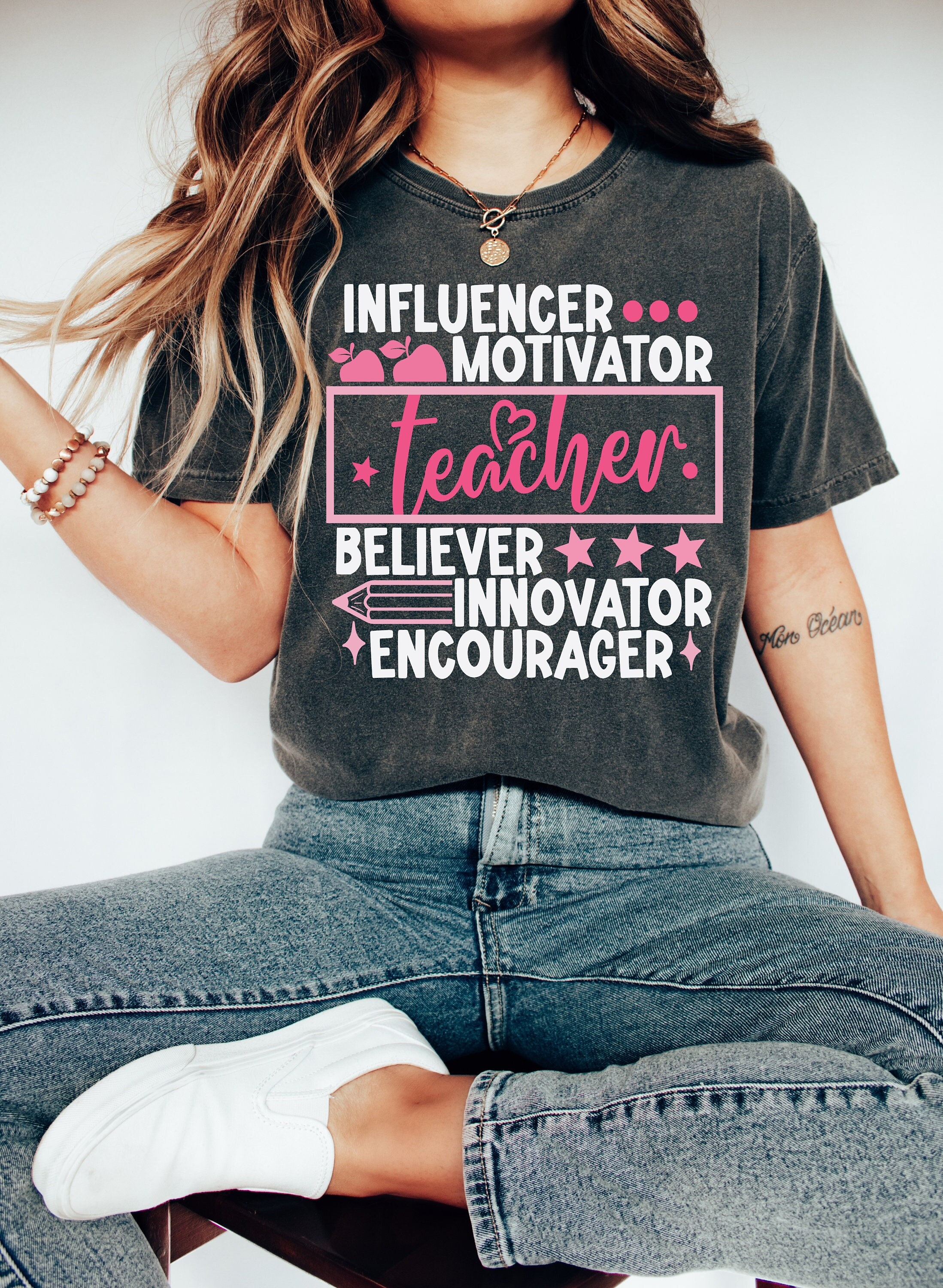 Motivator. Believer. Innovator. Educator, teacher shirt, teacher appreciation, Back to school shirt, Teacher life shirt, Teacher gift
