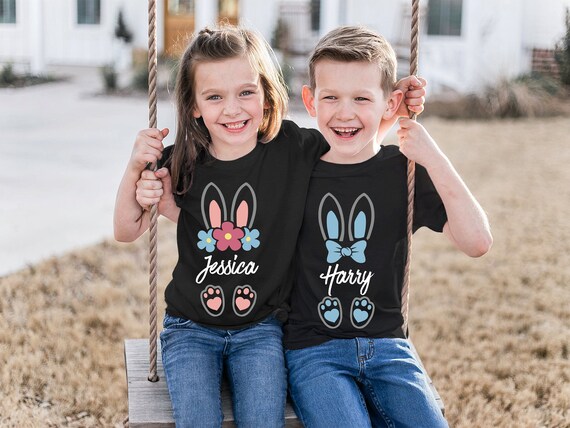 Personalized Easter Shirts for Kids Custom Name Toddler Shirt