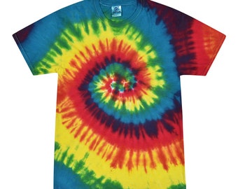 Handmade Tie Dye Cotton T-Shirt: Rainbow Swirl Tee