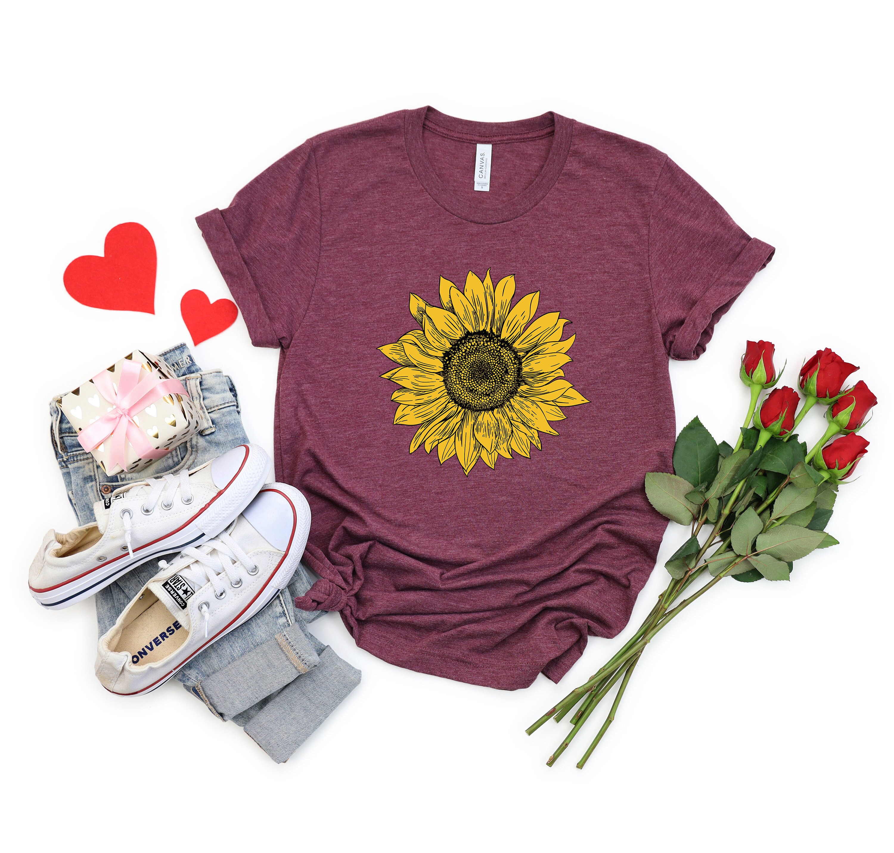 Sunflower Shirt, Spring Shirt, Summer Shirt, Women’s Shirt, Boho Shirt,Floral Tee Shirt, Flower Shirt, Garden Shirt,Sunflower Graphic Tee,