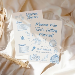Invitación de despedida de soltera &quot;Mamma Mia&quot; - Se va a casar / Tema de despedida de soltera &quot;Mamma Mia&quot; / Despedida de soltera / Plantilla de invitación digital
