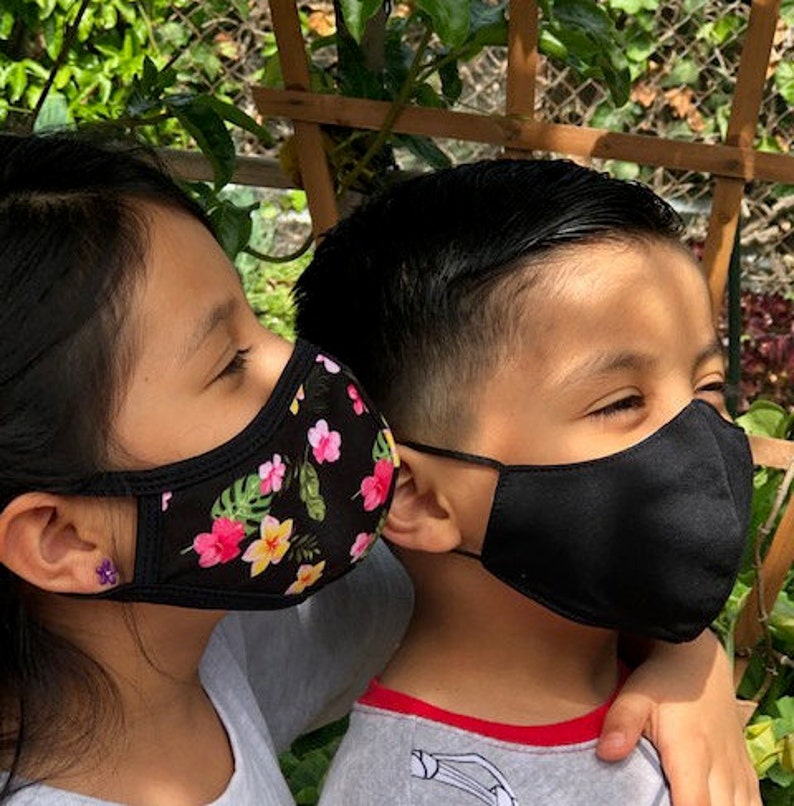 Kids Layered Face Mask with Cute Daisy Detail Girls Face Mask Etsy