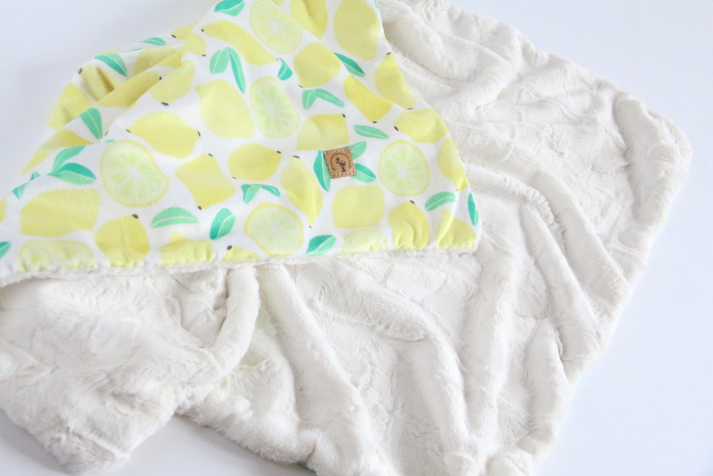 Lemon Baby Blanket Lemon Nursery Decor Baby Blanket Girl Etsy