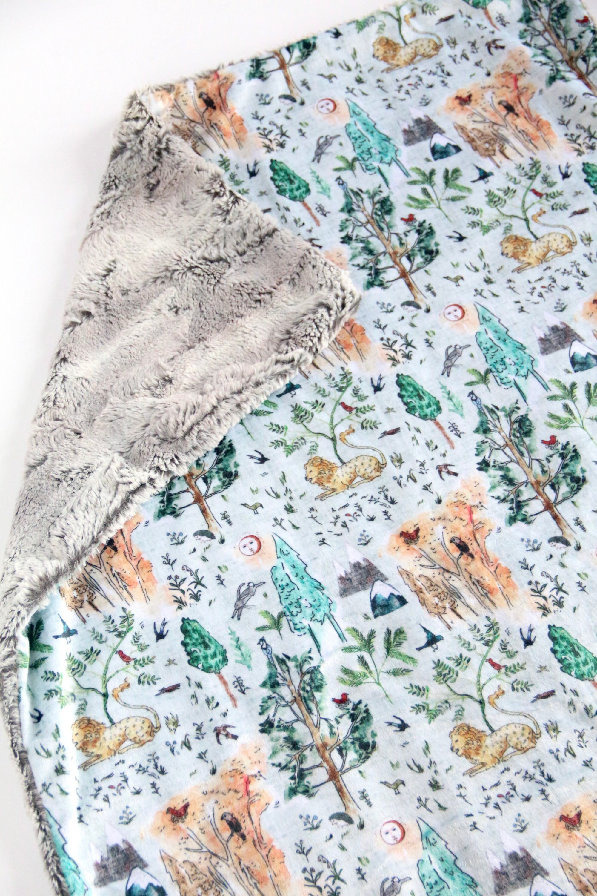 Woodland Baby Blanket Storybook Baby Blanket Baby Boy Etsy