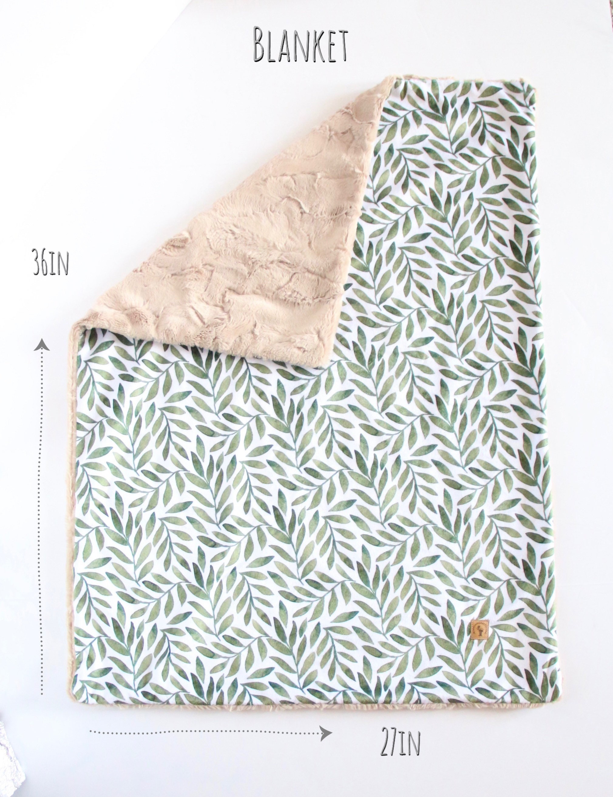 Botanical baby blanket leaf baby blanket toddler blanket Etsy