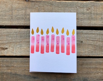 Birthday Candles Card | Handmade Birthday Card | Blank Birthday Card | Unique Birthday Card