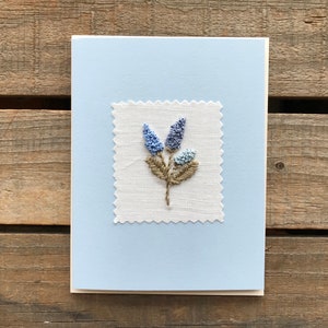 Embroidered Card | Embroidered Flowers | Special Birthday Card | Thank You Card | Anniversary Card | Wedding Card | Bridal Shower Card