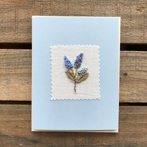 Embroidered Card | Embroidered Flowers | Special Birthday Card | Unique Birthday Card | Beautiful Birthday Card | Bridal Shower Card