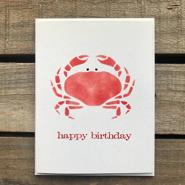 Happy Birthday Card | Crab Birthday Card | Cancer Zodiac Birthday Card