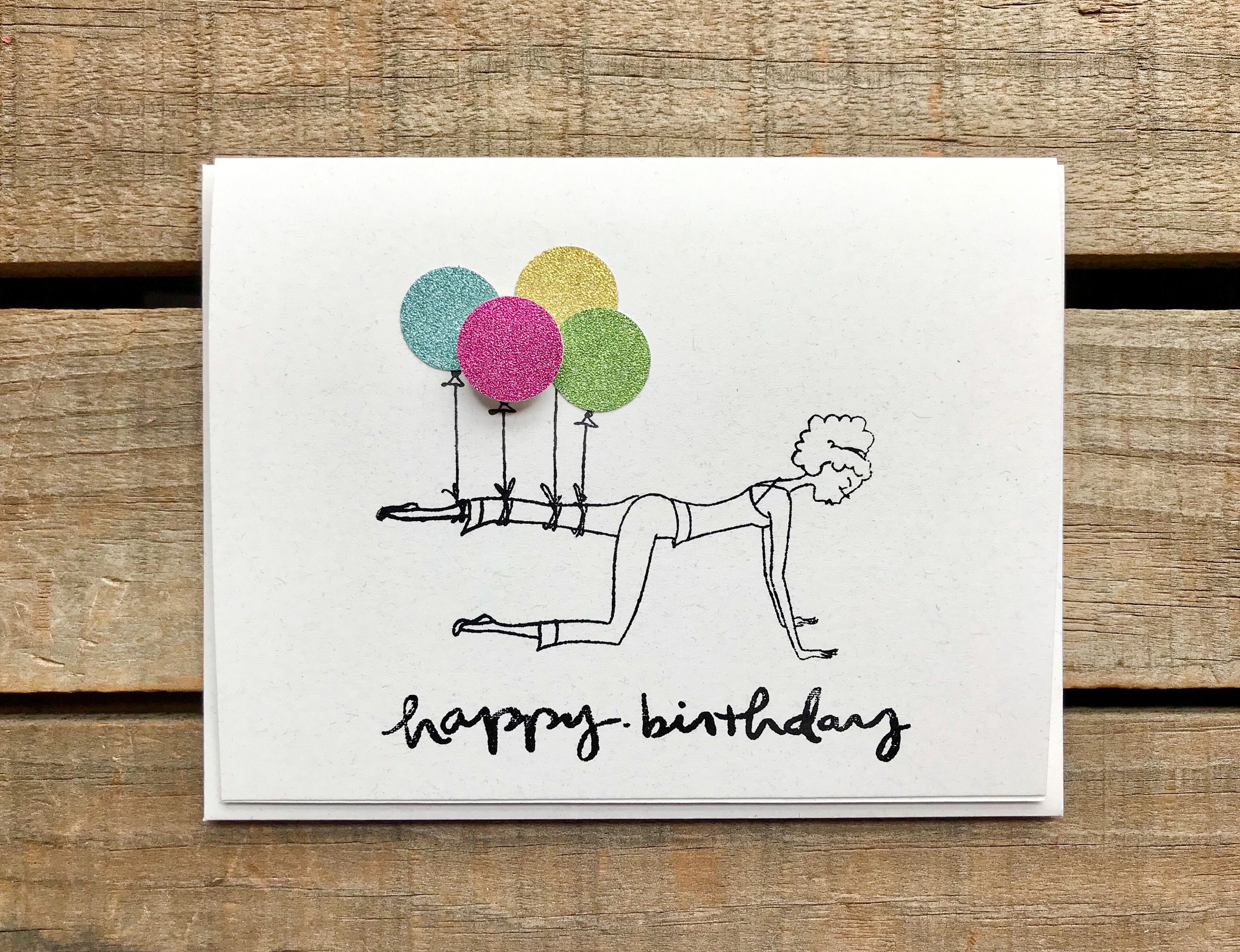 Yoga Birthday Card Happy Birthday Card Fun Birthday Card - Etsy