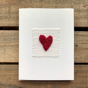 Embroidered Heart Card | Anniversary Card | Unique Anniversary Card | 2nd Anniversary Card | Special Birthday Card
