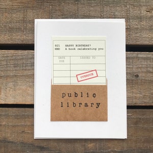 Belated Birthday Card | Library Birthday Card | Retro  Birthday Card | Book Lovers Birthday Card | Happy Birthday Card | Library