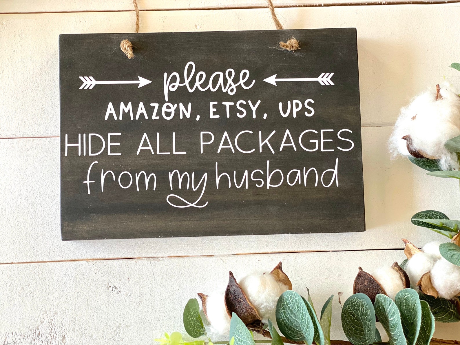 Hide Packages Front Door Sign Front Porch Decor Hanging Etsy