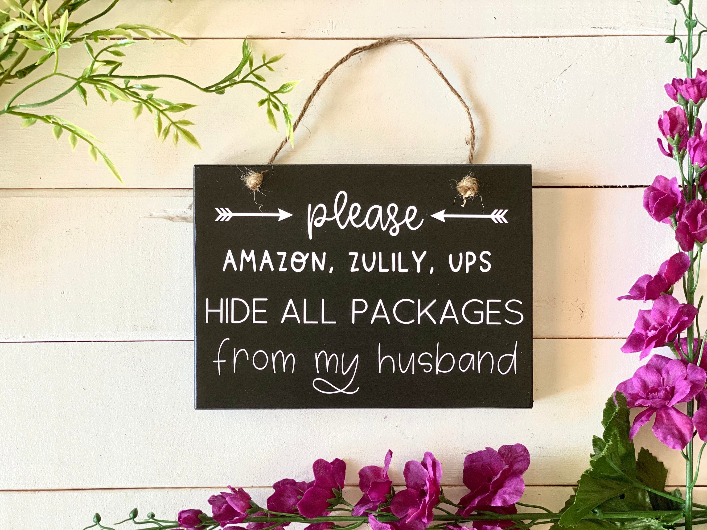 Hide Packages Front Door Sign Front Porch Decor Hanging Etsy