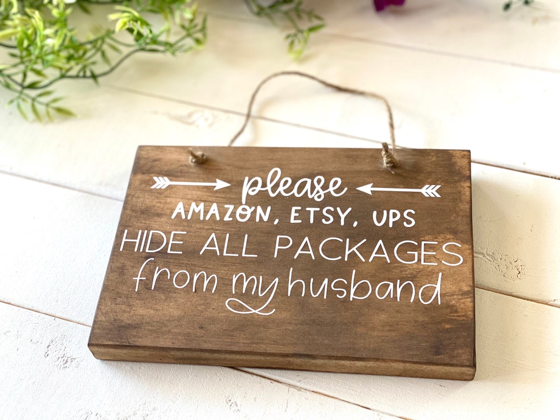 Hide Packages Front Door Sign Front Porch Decor Hanging Etsy