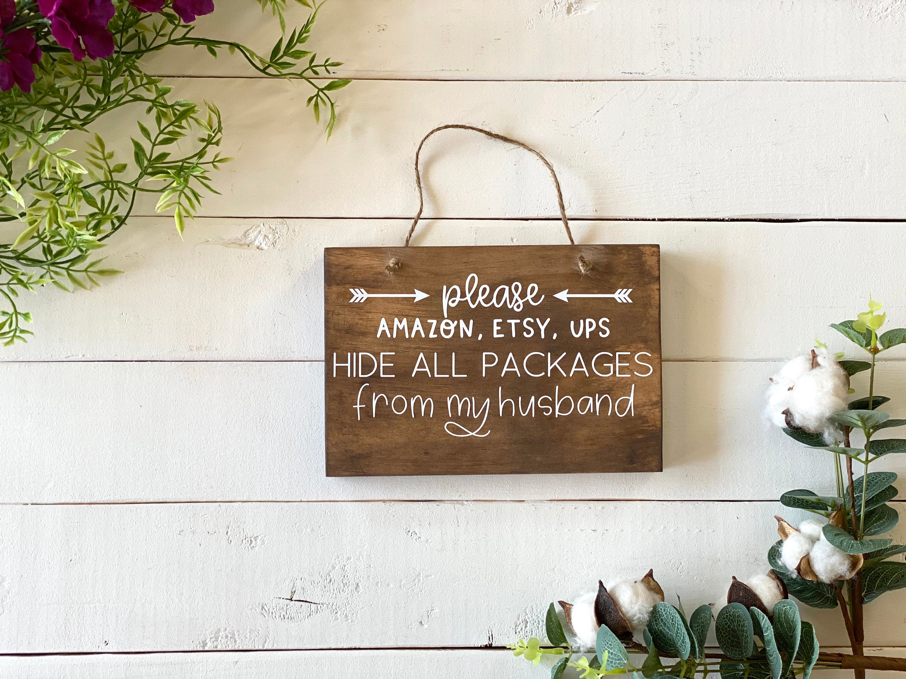 Hide Packages Front Door Sign Front Porch Decor Hanging Etsy