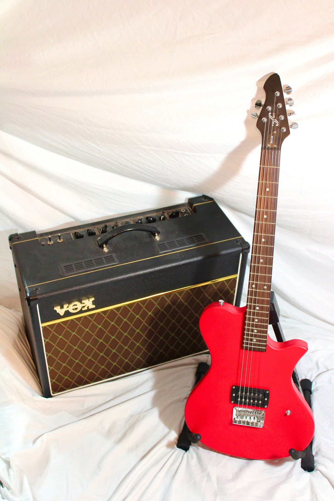 Red Electric Guitar First Act Model Etsy Finland