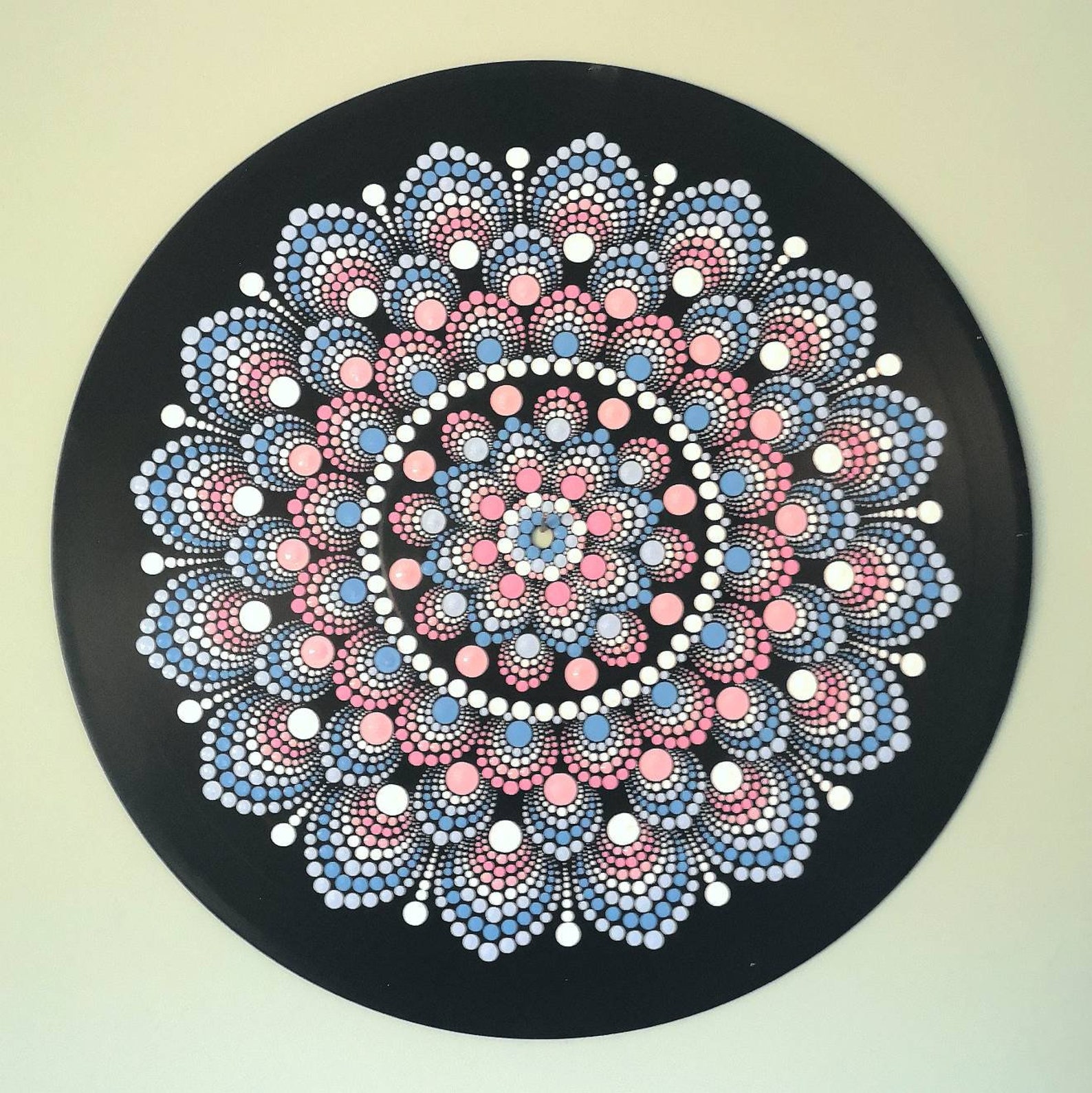 Disco de vinilo pintado a mano Punto Mandala Bandera Trans | Etsy