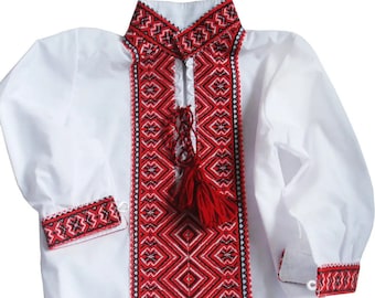 Baby Boy Bautizo blanco rojo traje recién nacido nuevo regalo de mamá Conjunto ucraniano Ucrania Baby Boy Bautizo Vyshyvanka Bautizo camisa