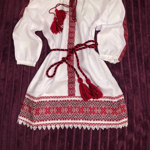 Baby Girl Christening white red Dress newborn new mom gift Ukrainian Baptism set Ukraine Baby Girl Christening Vyshyvanka Christening Dress