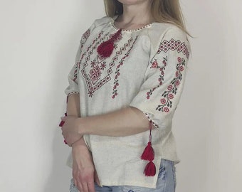 Ukrainische Stickerei Leinen Vyshyvanka große Größe Frau Traditionelle Frauen bestickte Bluse Ukraine Verkäufer sorochka nationalen Kleidung