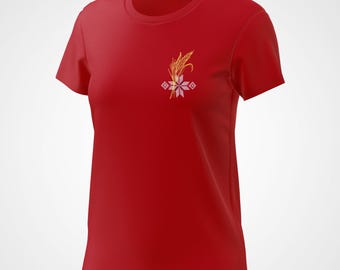 Ukrainian embroidery floral tshirt Vyshyvanka Wheat ears Traditional women embroidered Nature t-shirt red shirt Ukraine national Wear