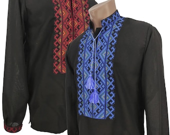Ukrainsk broderi Vyshyvanka Traditionell herrbroderad t-shirt Ukrainsk skjorta sorochka Ukrainas nationella kläder 01