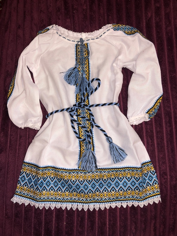 blue baptism dress for mom Baby Girl Christening White Newborn New Gift Ukrainian Set Ukraine Baby Girl Christening Vyshyvanka Christening Dress 12 45.28 CLOTHING-DRESSES Size:34/40 (XXS) ChicMe Women's Elegant Polka Mother daughter matching
