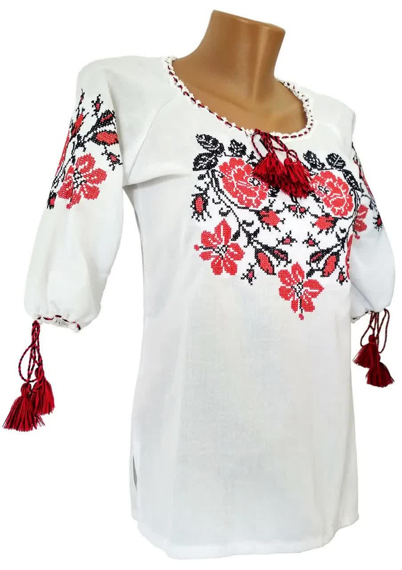 Ukrainischer Blumenkranz Haarschmuck | Winok Stirnband | Rot | Zu Vyshyvanka