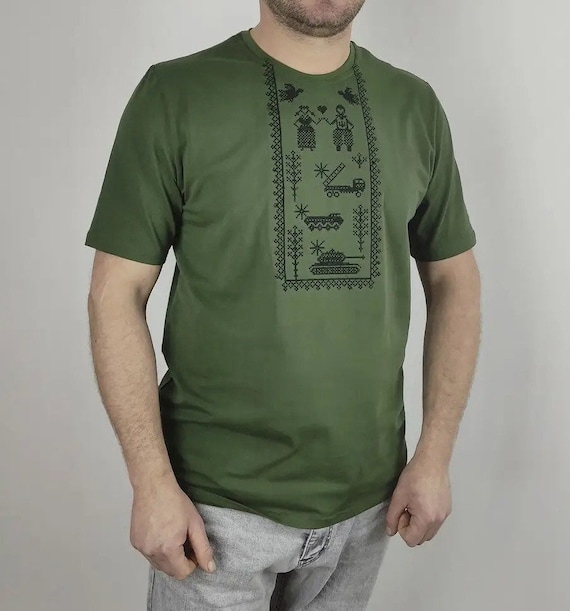 Zelensky's vyshyvanka Ukrainian tshirt Traditional mens embroidered knitted fabric t-shirt Ukrainian shirt sorochka Ukraine national clothes
